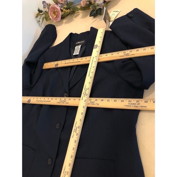 Sag harbor Women Plus 22W Jacket Navy Blue Lapel Notch Collar 3 Button Closure - Picture 8 of 9